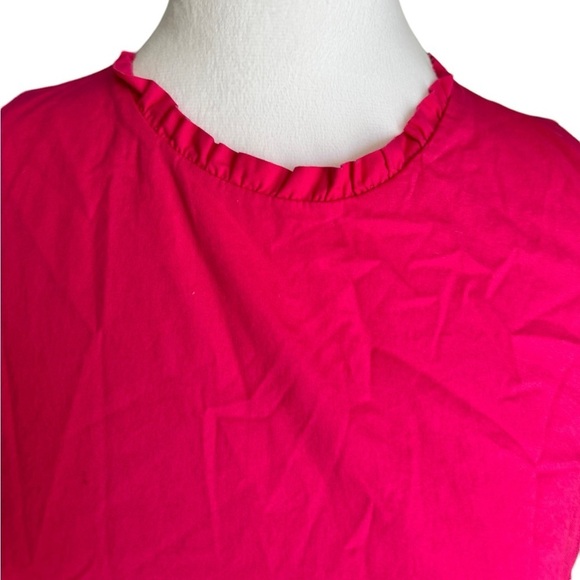 J.Crew Pink Midi Sleeveless Ruffled Neckline Tiered Pink Dress size 6 - Picture 9 of 17